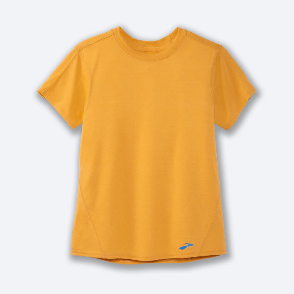 Brooks Distance Short Sleeve T-shirt Dam Gula | VSF-861074