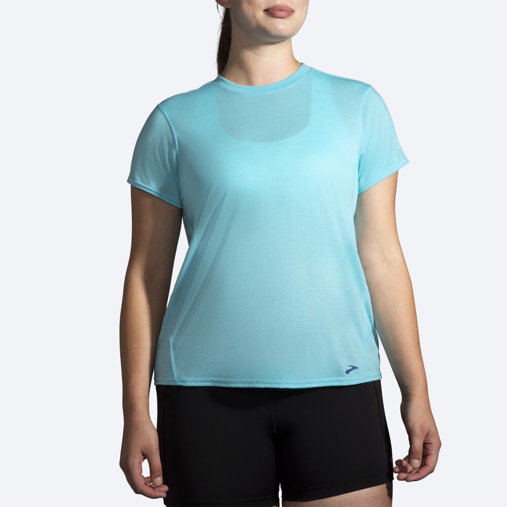 Brooks Distance Short Sleeve T-shirt Dam Turkos | ZEG-319256