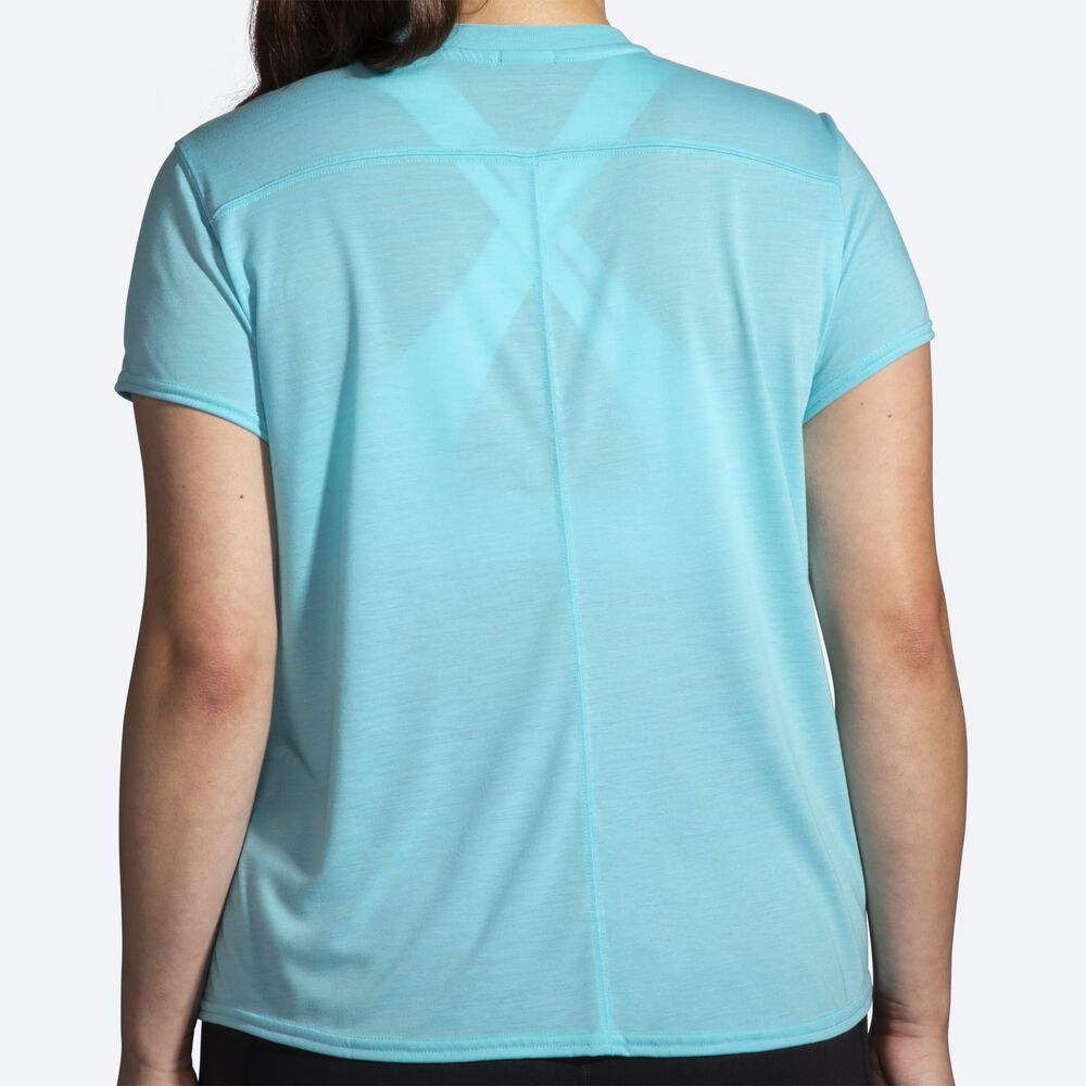 Brooks Distance Short Sleeve T-shirt Dam Turkos | ZEG-319256