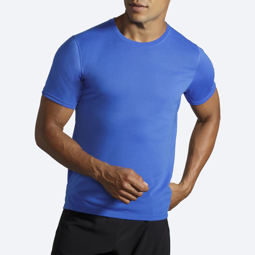 Brooks Distance Short Sleeve T-shirt Herr Blå | CUM-548103