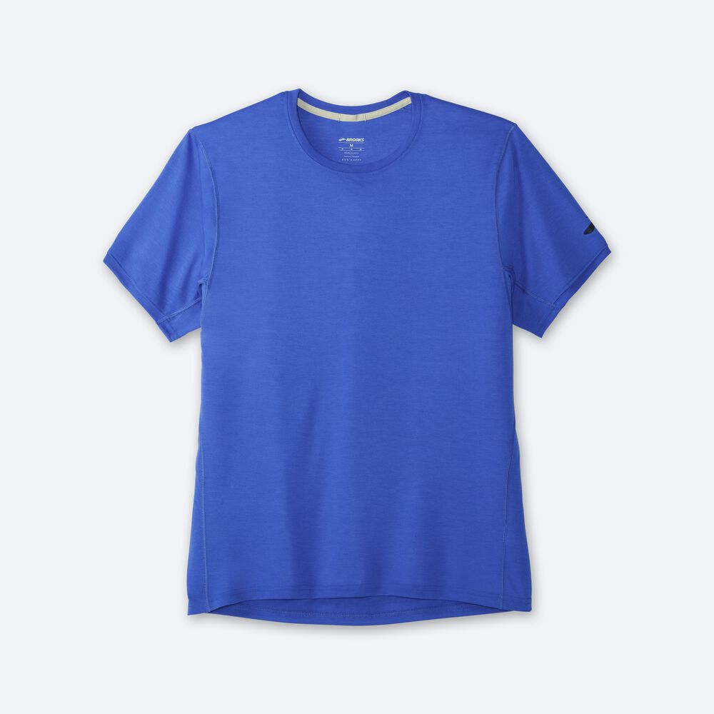 Brooks Distance Short Sleeve T-shirt Herr Blå | CUM-548103