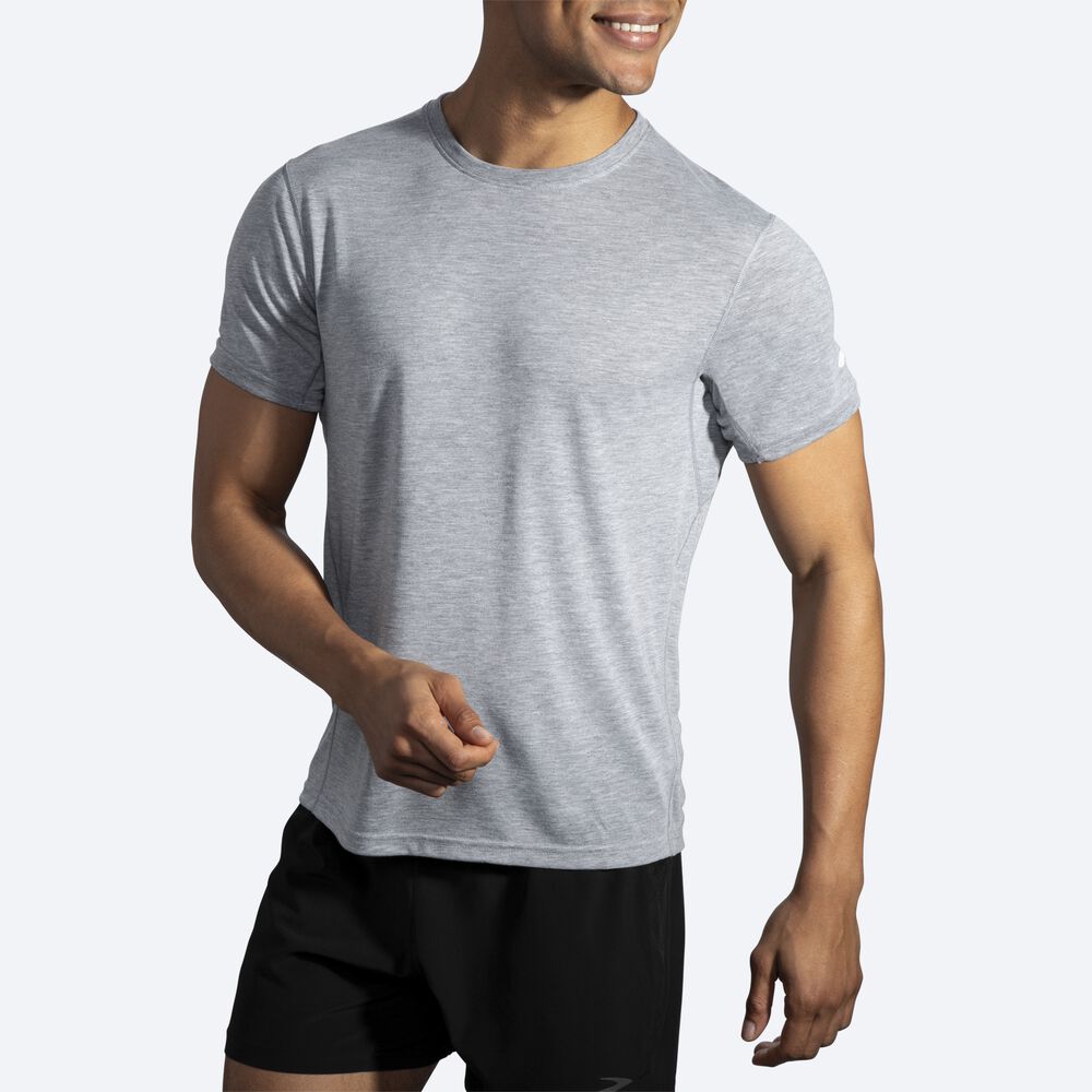 Brooks Distance Short Sleeve T-shirt Herr Grå | KSH-045276