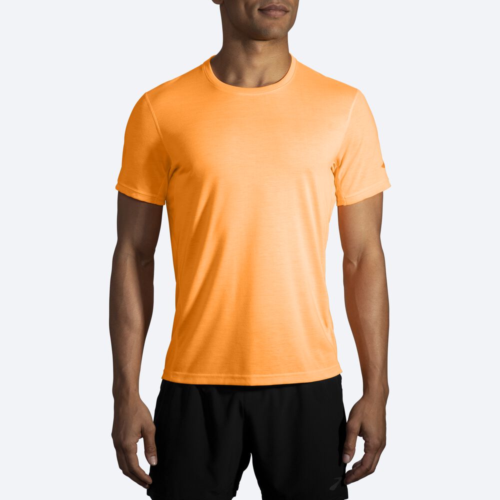 Brooks Distance Short Sleeve T-shirt Herr Orange | MZE-746392