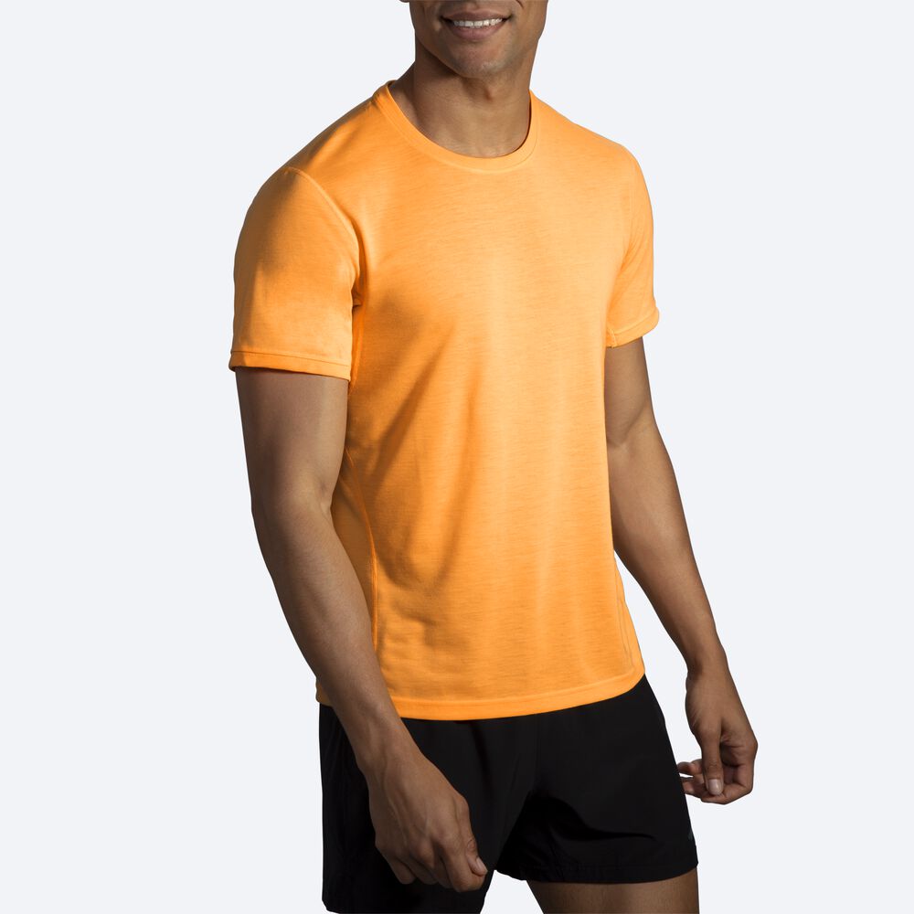 Brooks Distance Short Sleeve T-shirt Herr Orange | MZE-746392