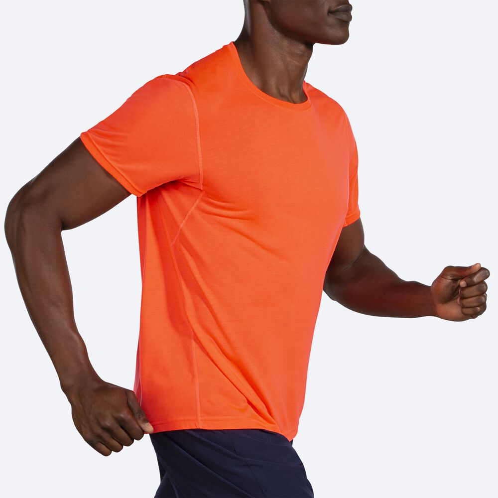 Brooks Distance Short Sleeve T-shirt Herr Orange | QOG-902574