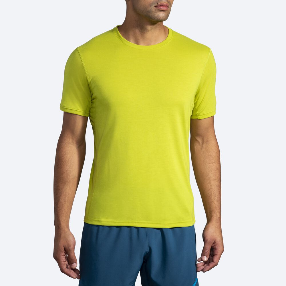 Brooks Distance Short Sleeve T-shirt Herr Gula | SIV-402381