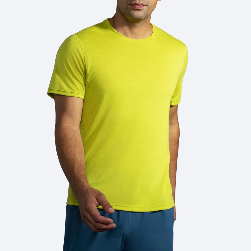 Brooks Distance Short Sleeve T-shirt Herr Gula | SIV-402381