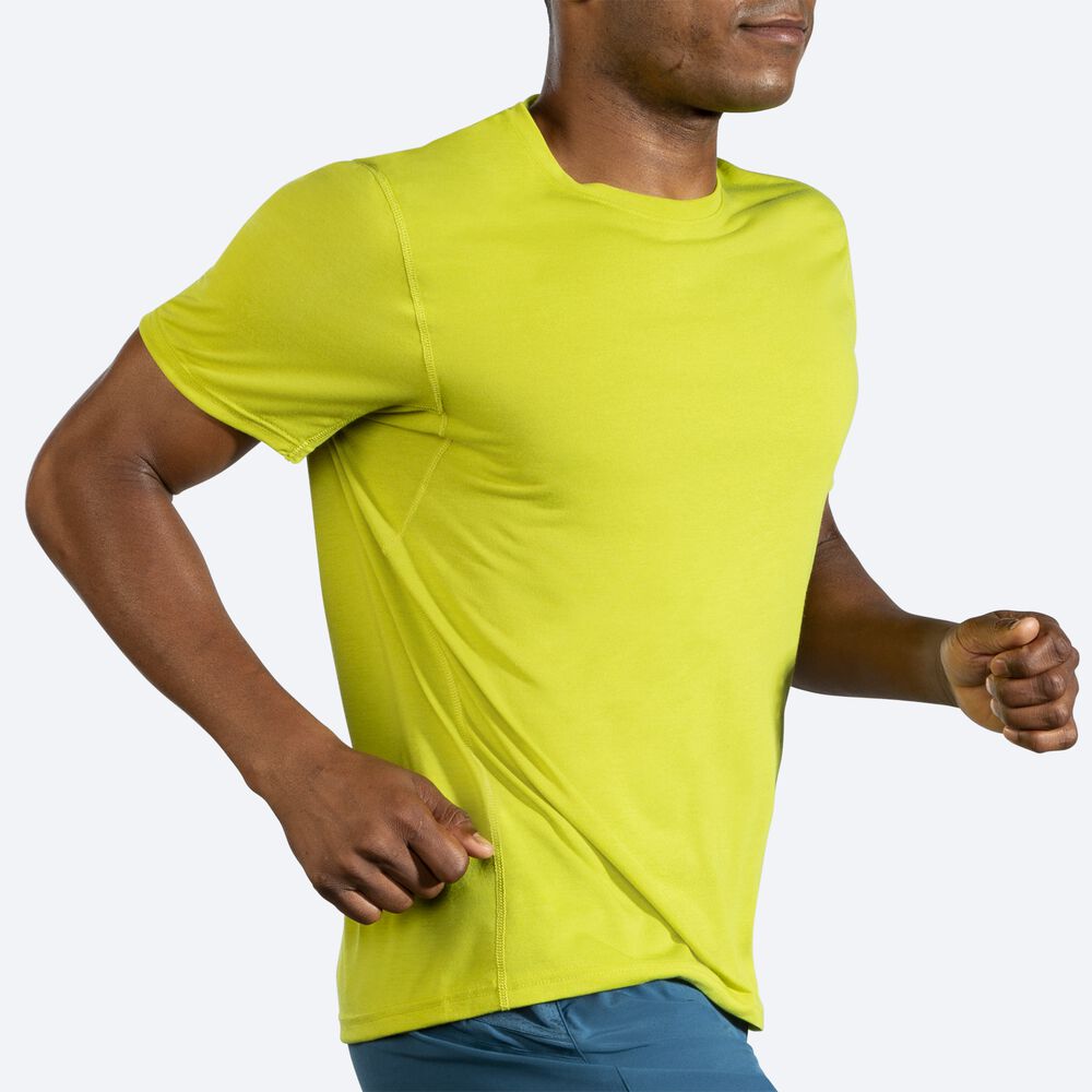 Brooks Distance Short Sleeve T-shirt Herr Gula | SIV-402381