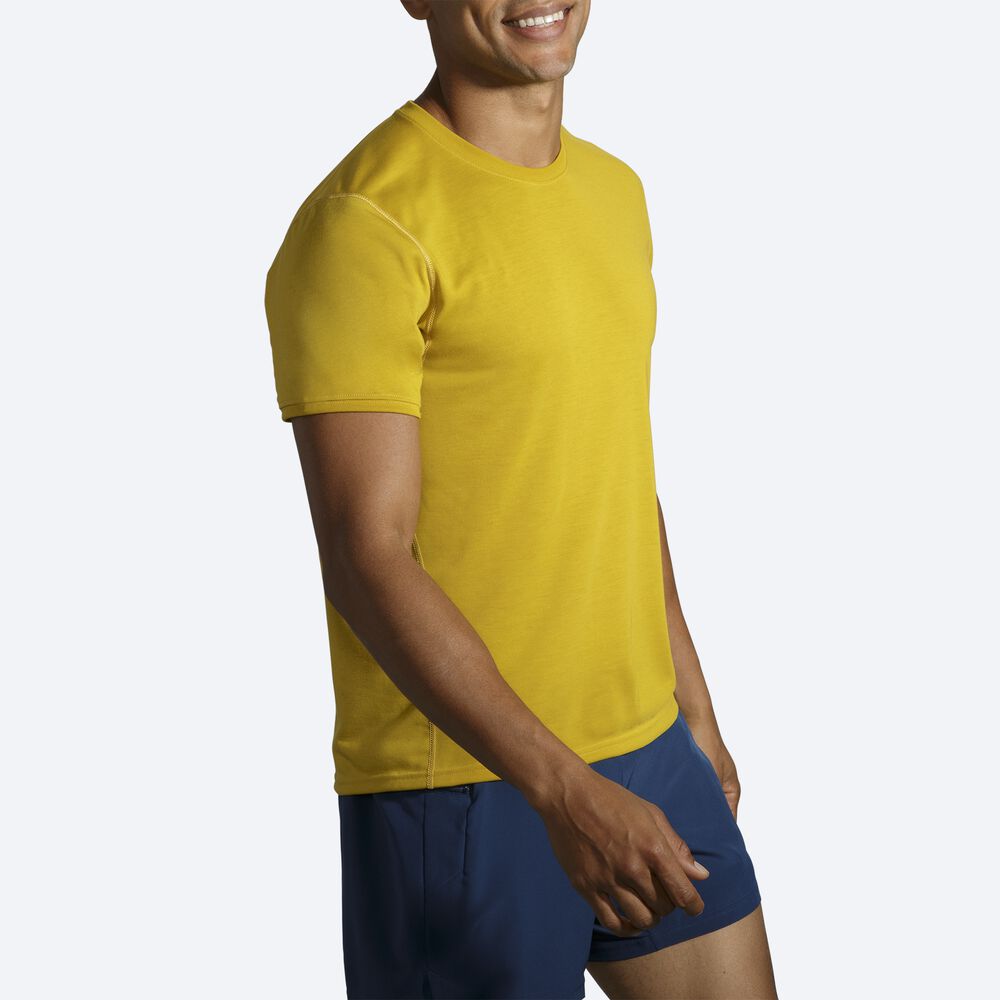 Brooks Distance Short Sleeve T-shirt Herr Guld | SXU-869310