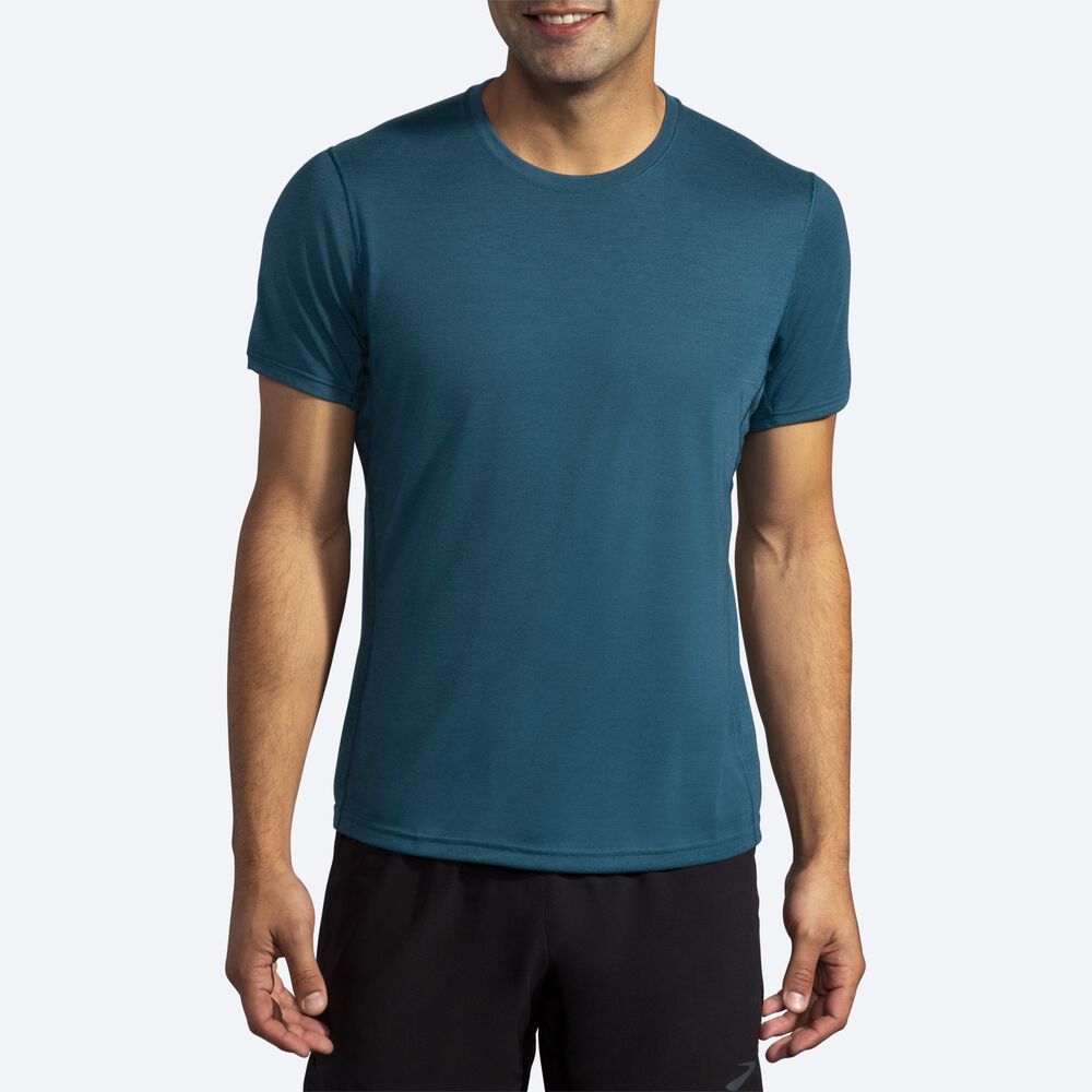 Brooks Distance Short Sleeve T-shirt Herr MörkGröna | UYS-168073