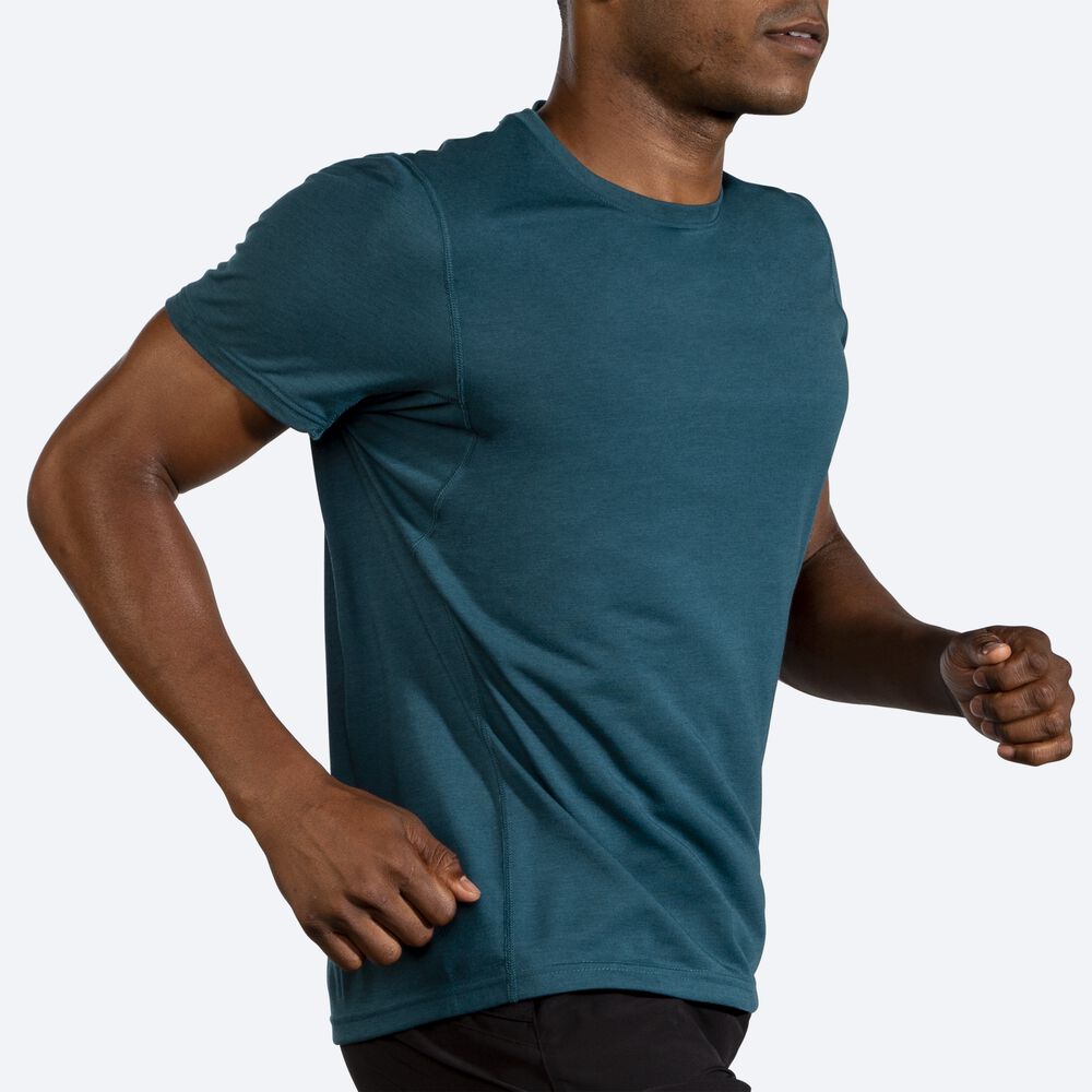 Brooks Distance Short Sleeve T-shirt Herr MörkGröna | UYS-168073