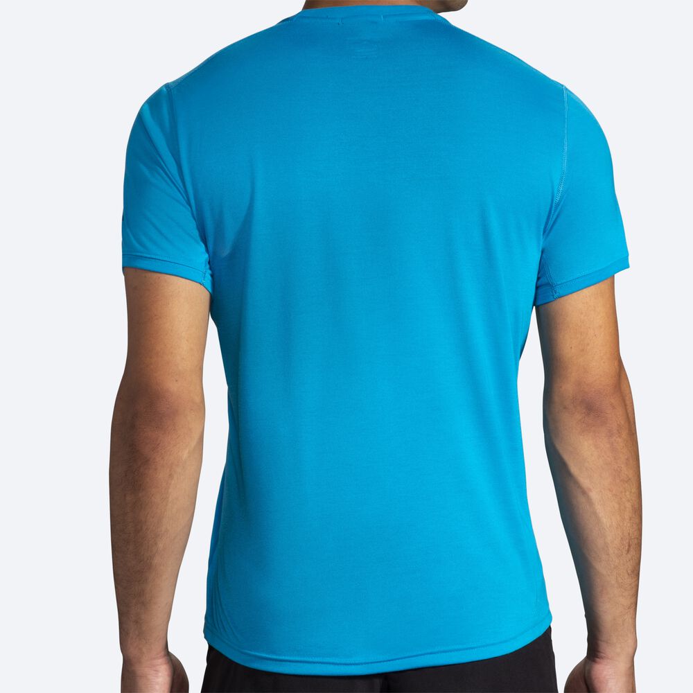 Brooks Distance Short Sleeve T-shirt Herr Blå | XUF-485231