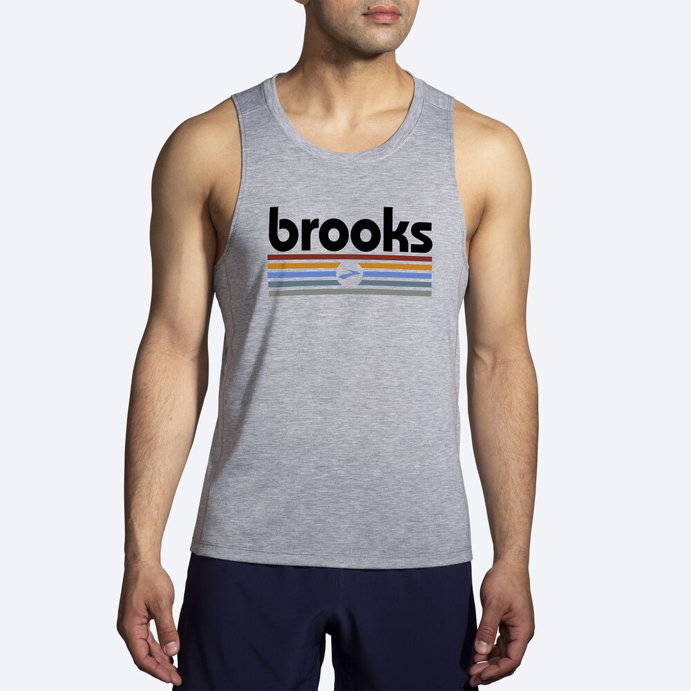 Brooks Distance Tank 2.0 Linnen Herr Grå/Randig | NOP-310825