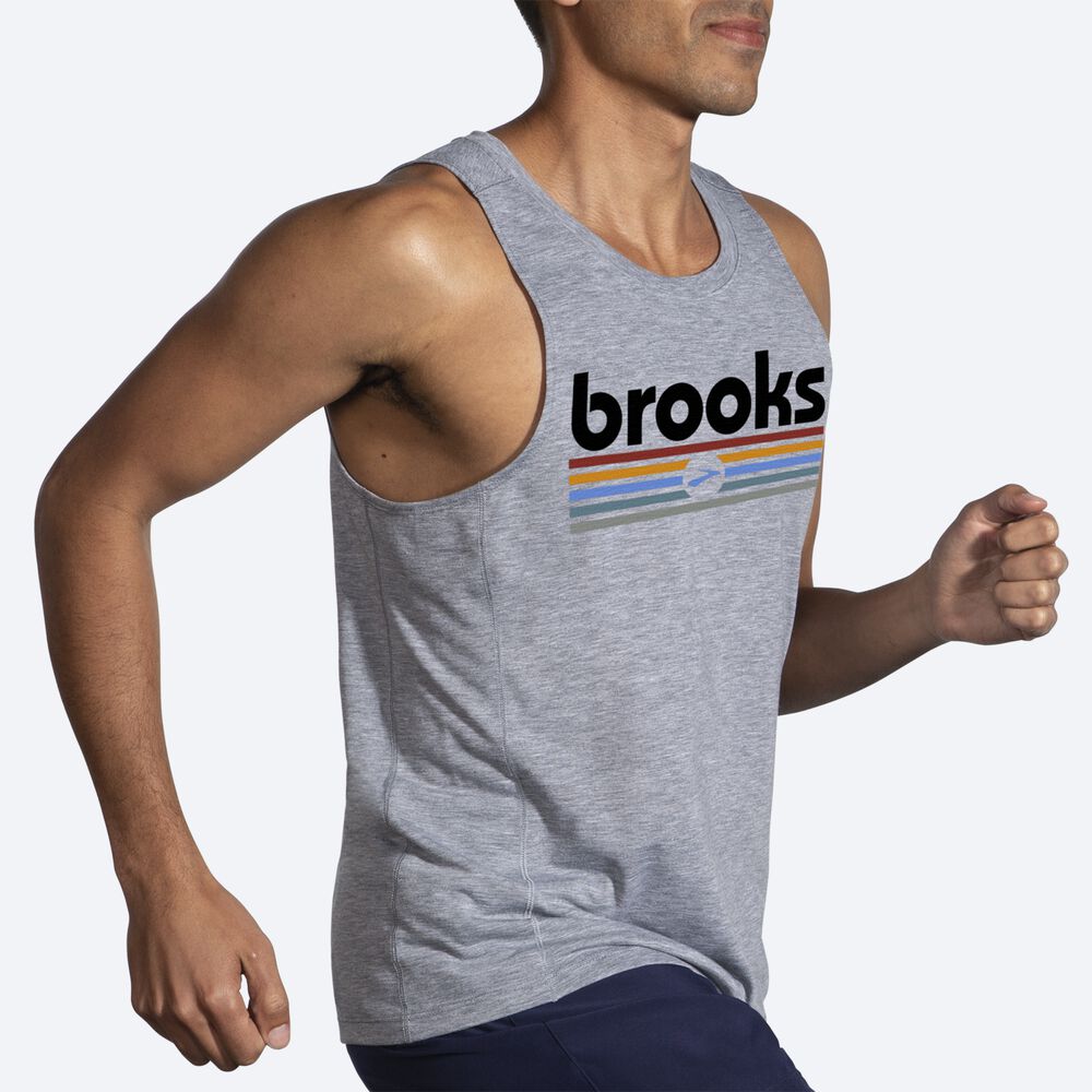 Brooks Distance Tank 2.0 Linnen Herr Grå/Randig | NOP-310825