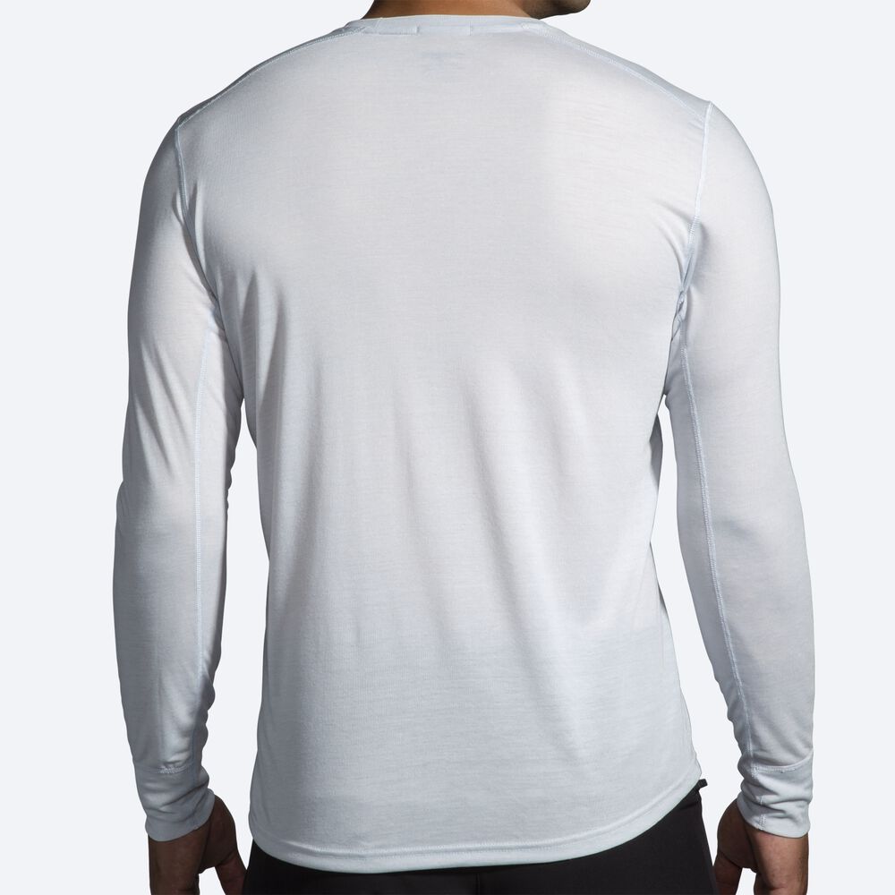 Brooks Distance Tryck Long Sleeve T-shirt Herr Vita | CZE-648523