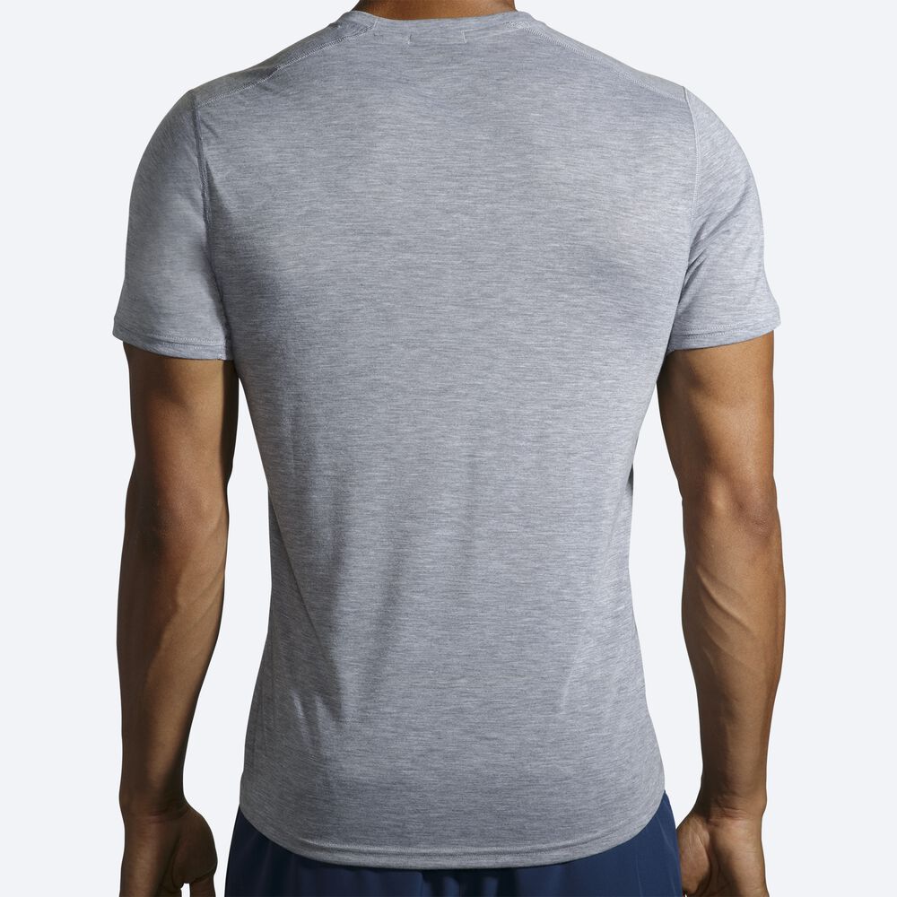 Brooks Distance Tryck Short Sleeve T-shirt Herr Grå | BJW-861240