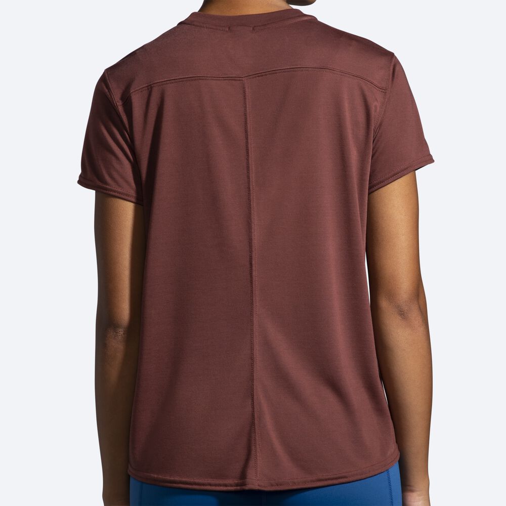 Brooks Distance Tryck Short Sleeve T-shirt Dam Choklad | CZO-407328