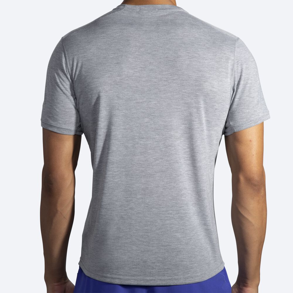 Brooks Distance Tryck Short Sleeve T-shirt Herr Grå/Randig | ETN-602413