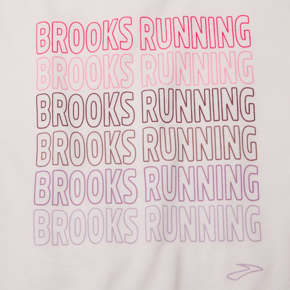 Brooks Distance Tryck Short Sleeve T-shirt Dam Rosa | EUJ-127850