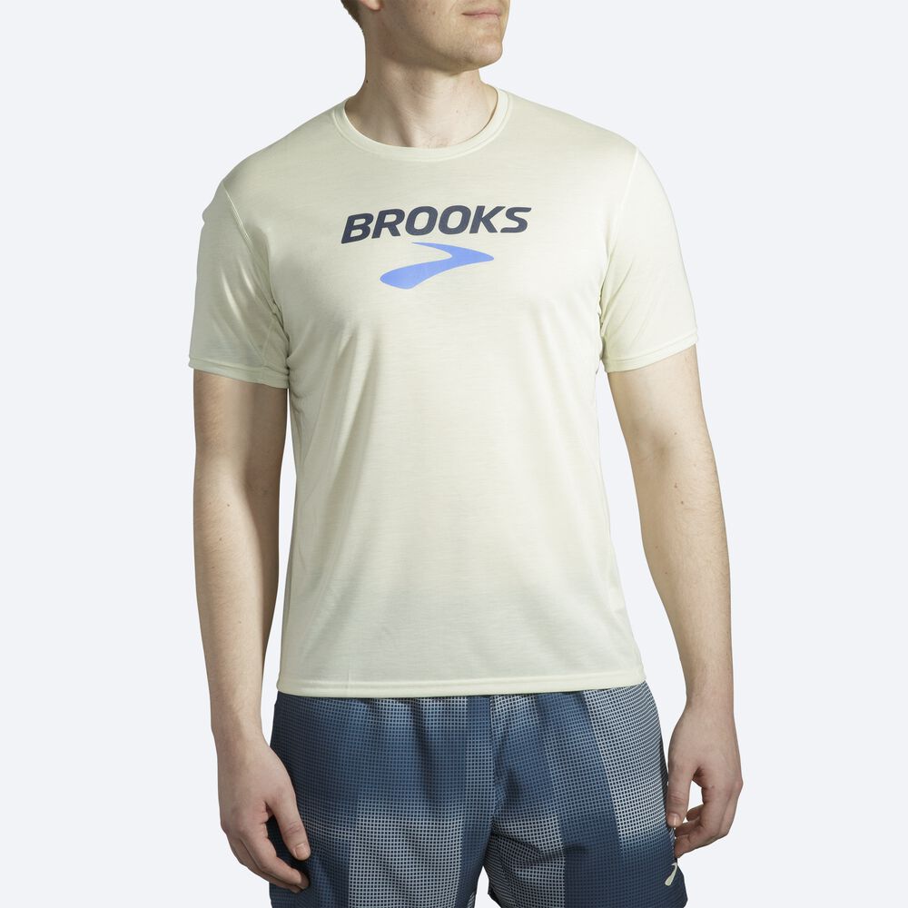 Brooks Distance Tryck Short Sleeve T-shirt Herr Orange | GEN-754192