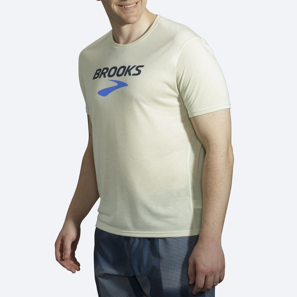 Brooks Distance Tryck Short Sleeve T-shirt Herr Orange | GEN-754192