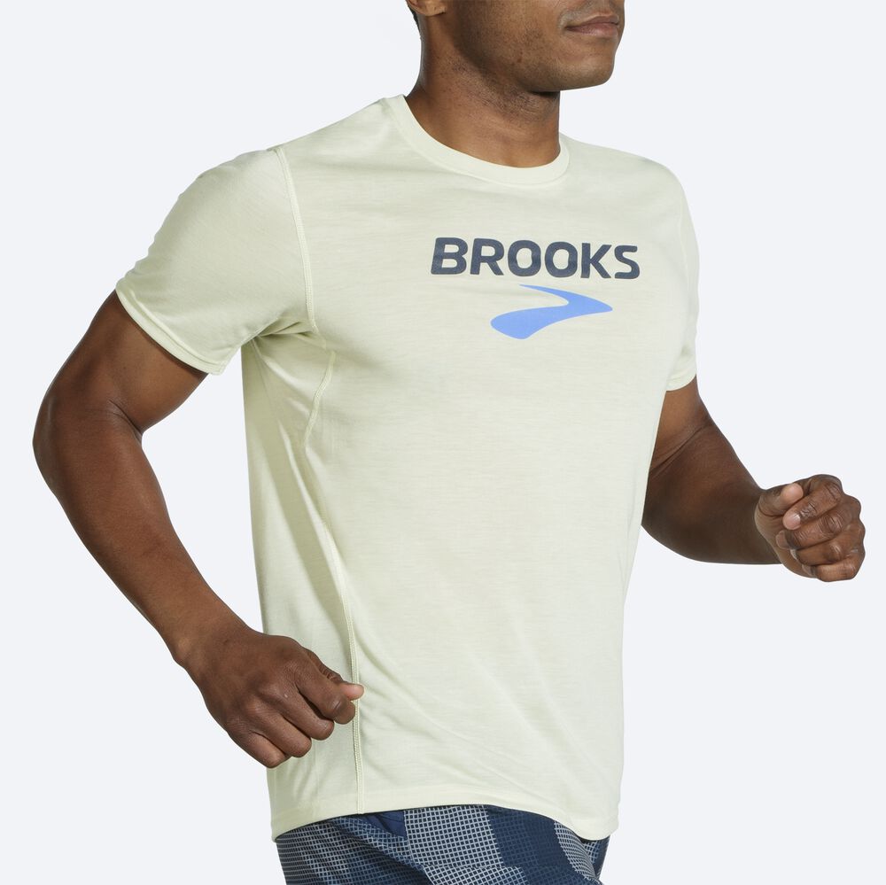 Brooks Distance Tryck Short Sleeve T-shirt Herr Orange | GEN-754192