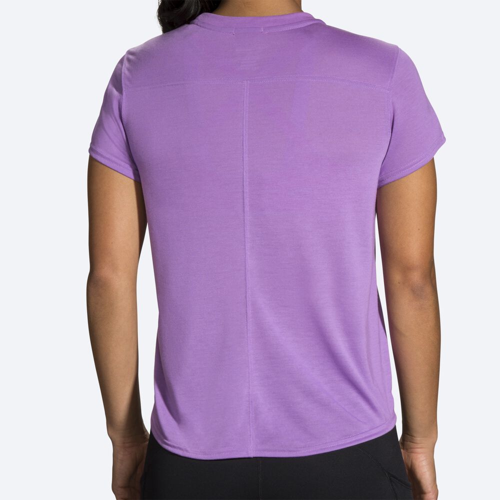 Brooks Distance Tryck Short Sleeve T-shirt Dam Lila | HMA-574802