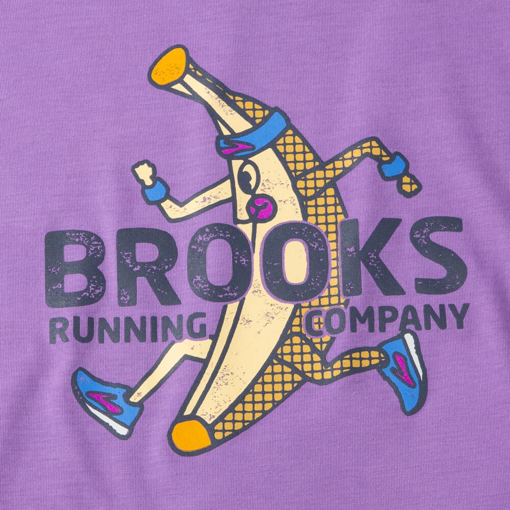 Brooks Distance Tryck Short Sleeve T-shirt Dam Lila | HMA-574802