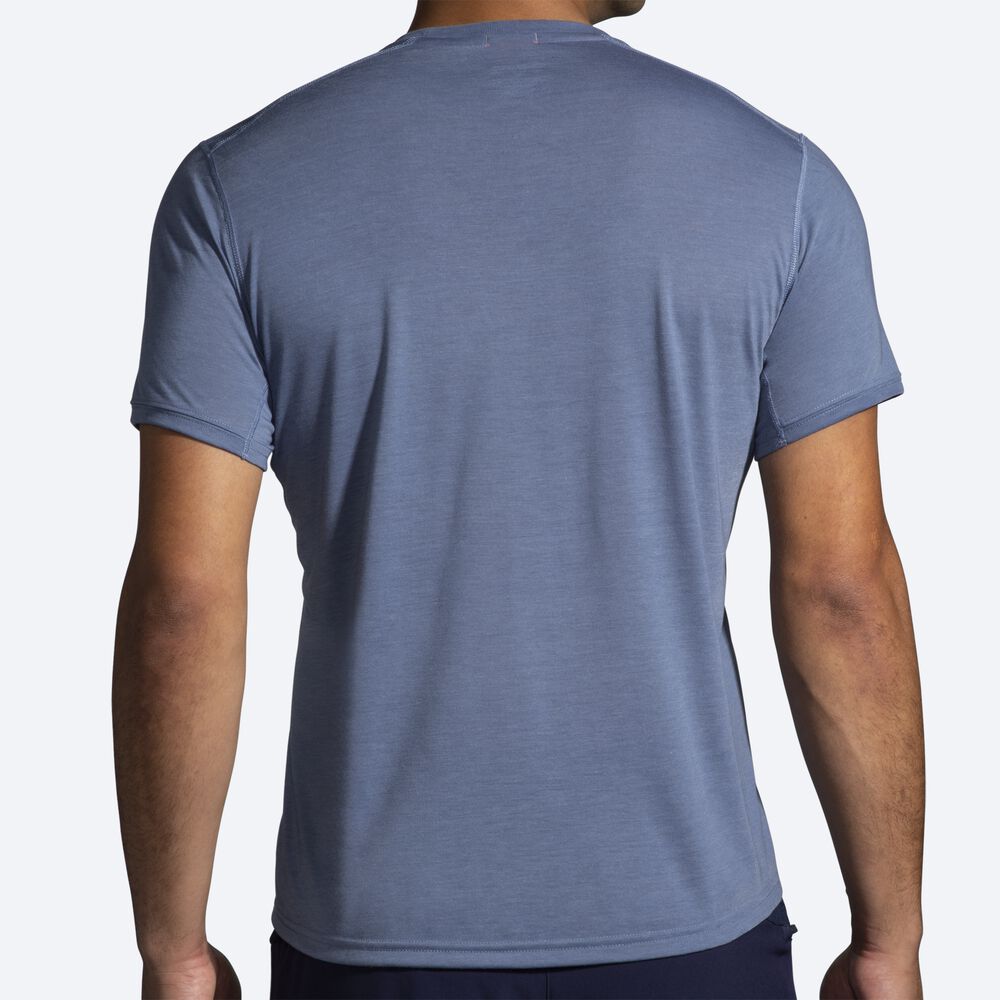 Brooks Distance Tryck Short Sleeve T-shirt Herr Grå | JBP-513482