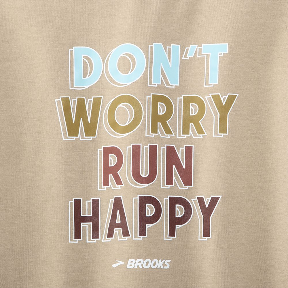 Brooks Distance Tryck Short Sleeve T-shirt Dam Beige | JPM-938510