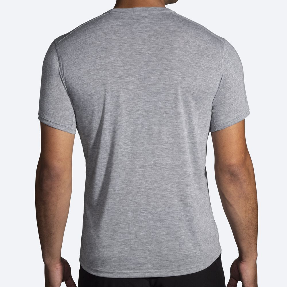 Brooks Distance Tryck Short Sleeve T-shirt Herr Grå | KJL-432987