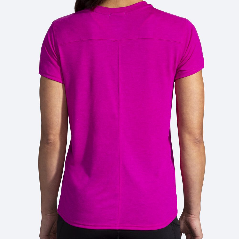 Brooks Distance Tryck Short Sleeve T-shirt Dam Rosa | MXS-075469