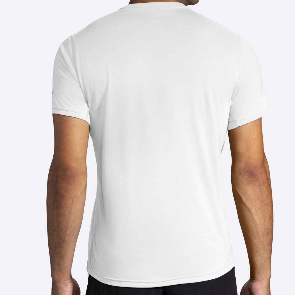 Brooks Distance Tryck Short Sleeve T-shirt Herr Vita | PFY-471568