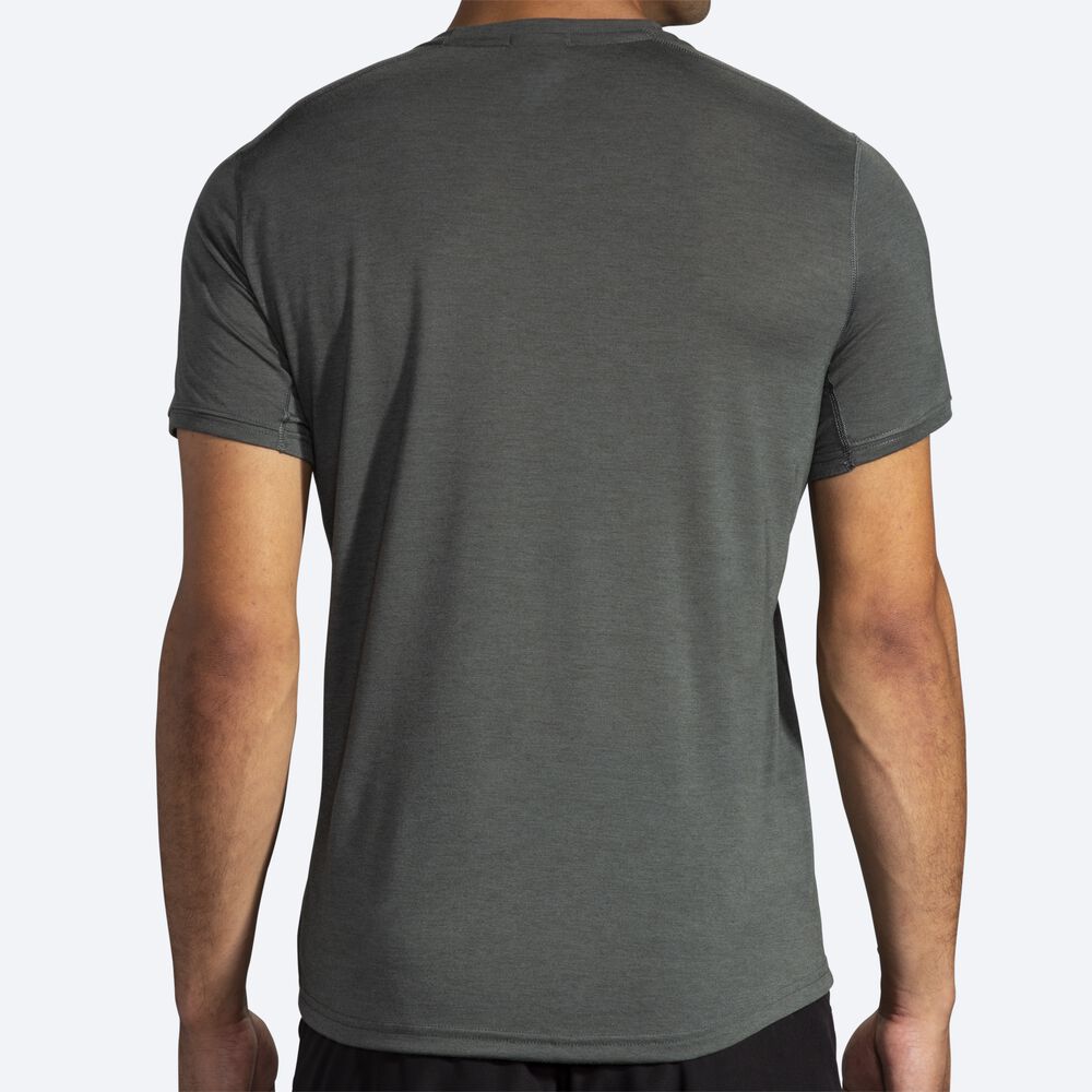 Brooks Distance Tryck Short Sleeve T-shirt Herr Mörk | PIF-902835