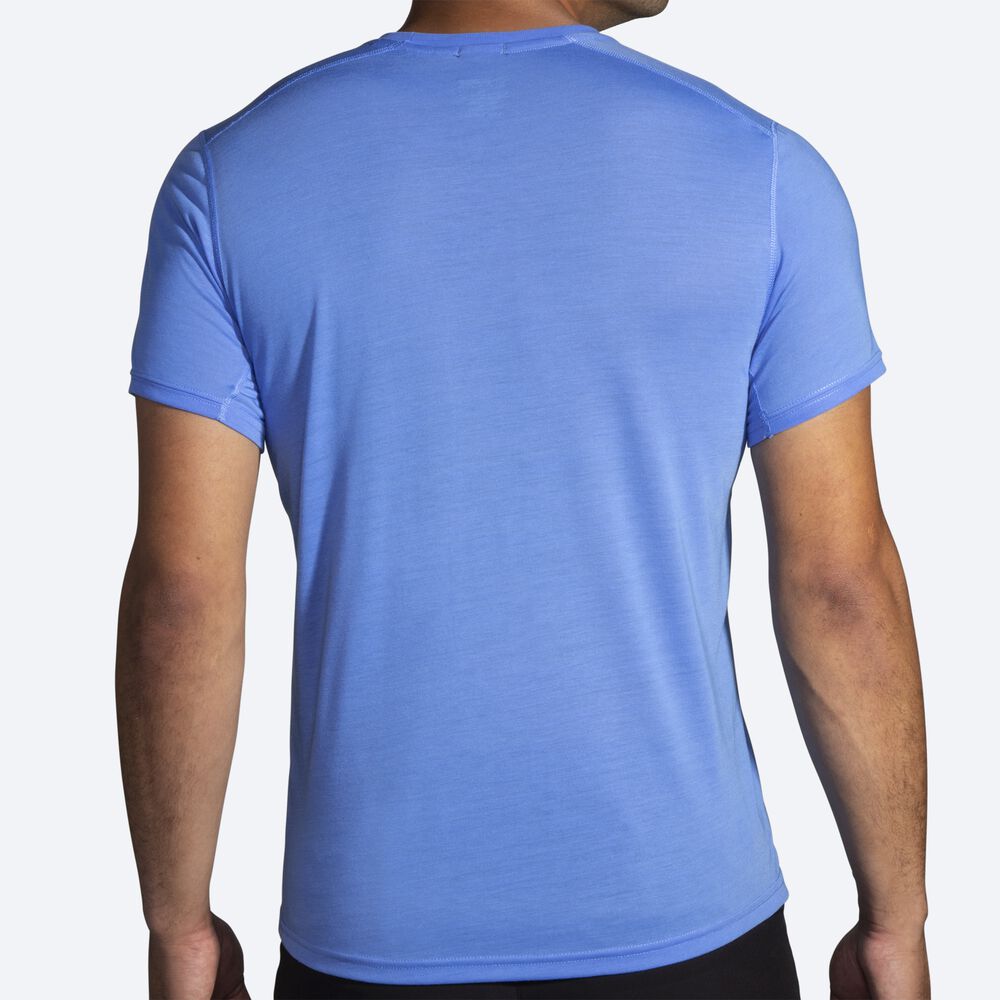 Brooks Distance Tryck Short Sleeve T-shirt Herr Blå | WKT-058169