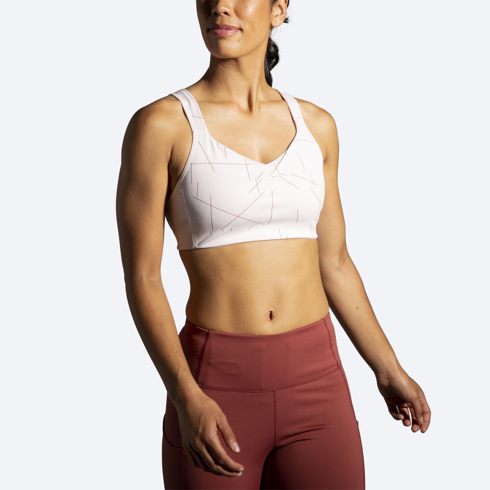 Brooks Drive Convertible Run Bra Sport Bh Dam Rosa | LUX-823750