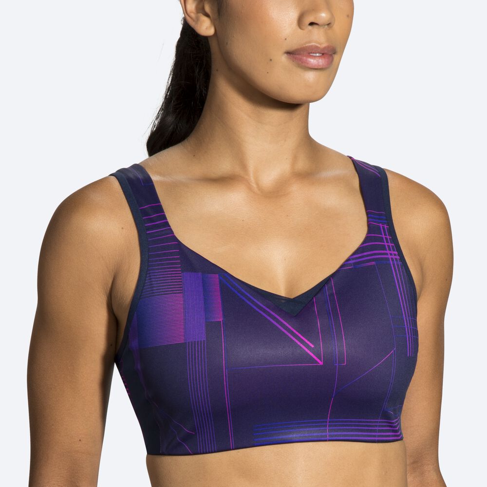 Brooks Drive Convertible Run Bra Sport Bh Dam Marinblå | NMP-041295