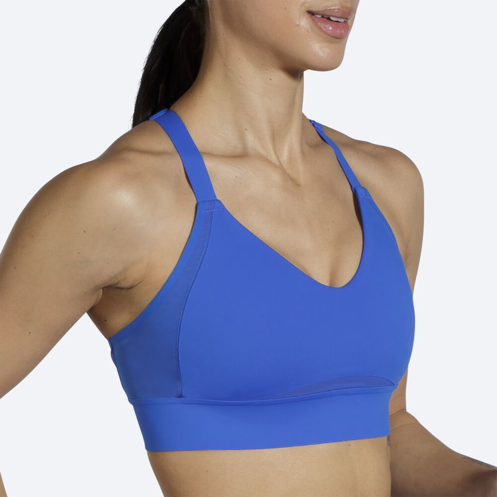 Brooks Drive Interlace Run Bra Sport Bh Dam Blå | BMS-401853