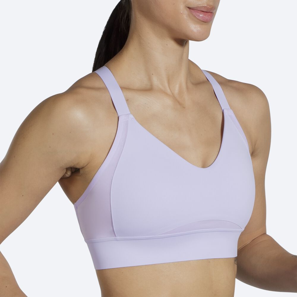 Brooks Drive Interlace Run Bra Sport Bh Dam Lila Grå | EGV-207138