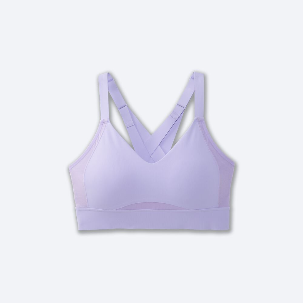 Brooks Drive Interlace Run Bra Sport Bh Dam Lila Grå | EGV-207138