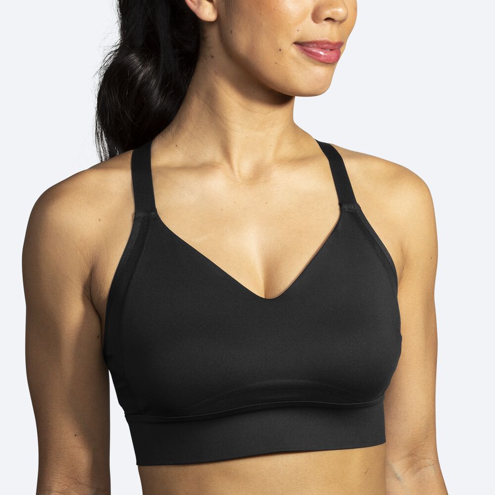 Brooks Drive Interlace Run Bra Sport Bh Dam Svarta | IMU-564903