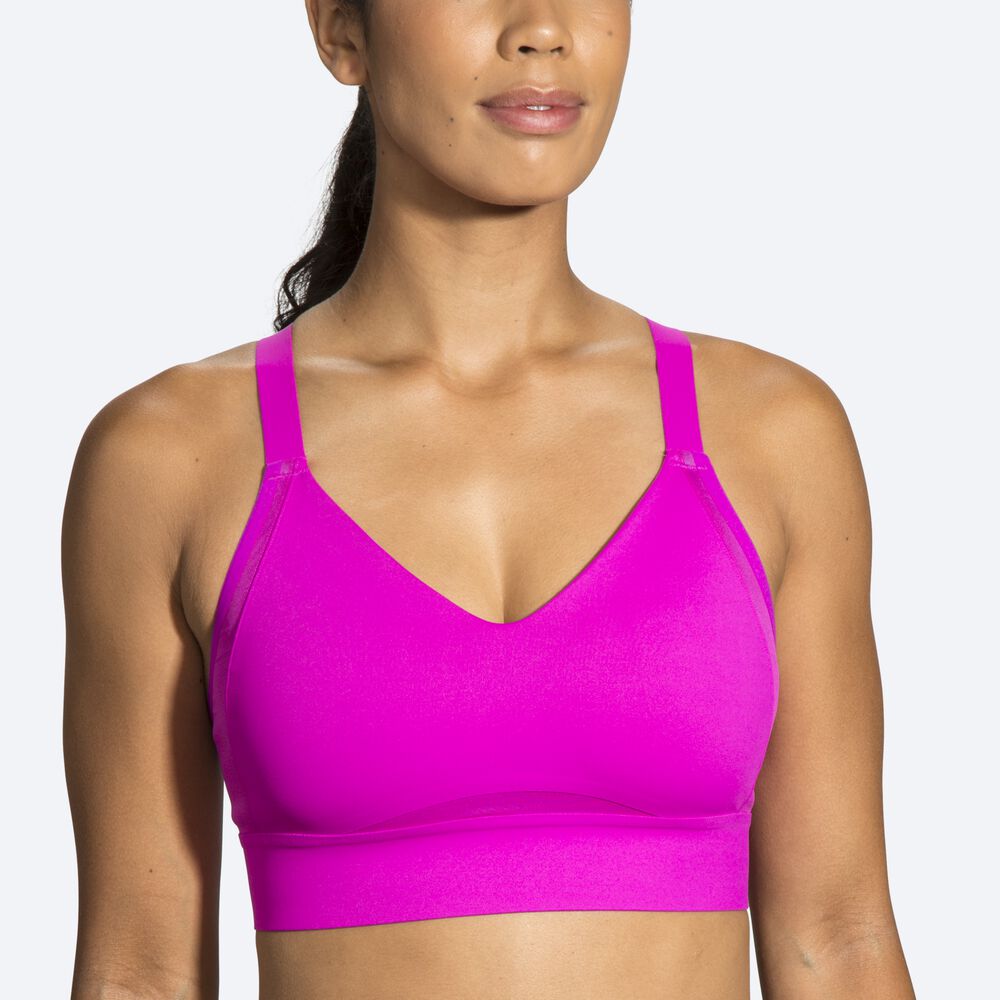 Brooks Drive Interlace Run Bra Sport Bh Dam Rosa/Lila | UGD-328547