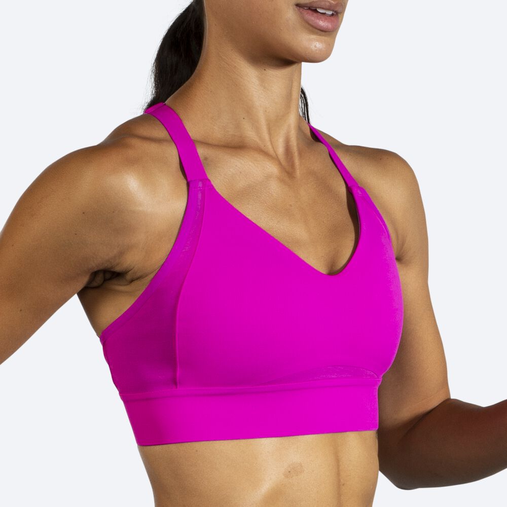 Brooks Drive Interlace Run Bra Sport Bh Dam Rosa/Lila | UGD-328547