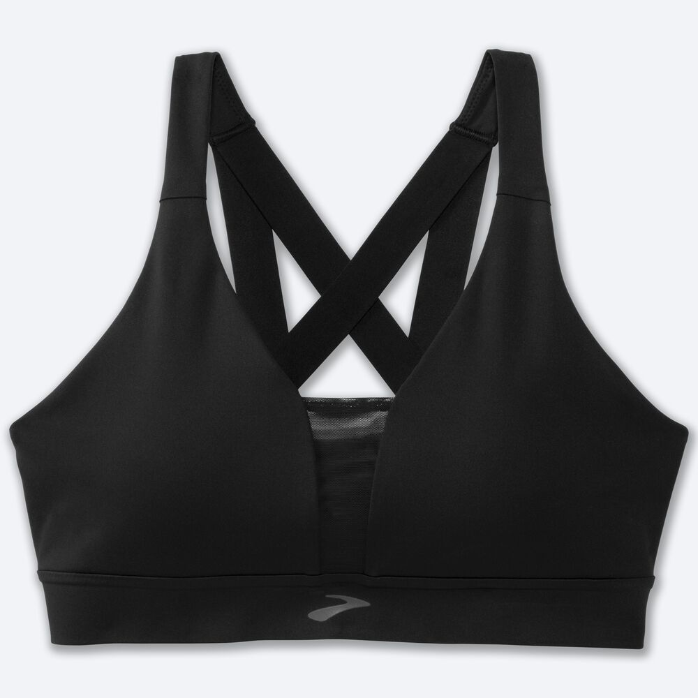 Brooks Drive Plunge Run Bra Sport Bh Dam Svarta | BGA-812935