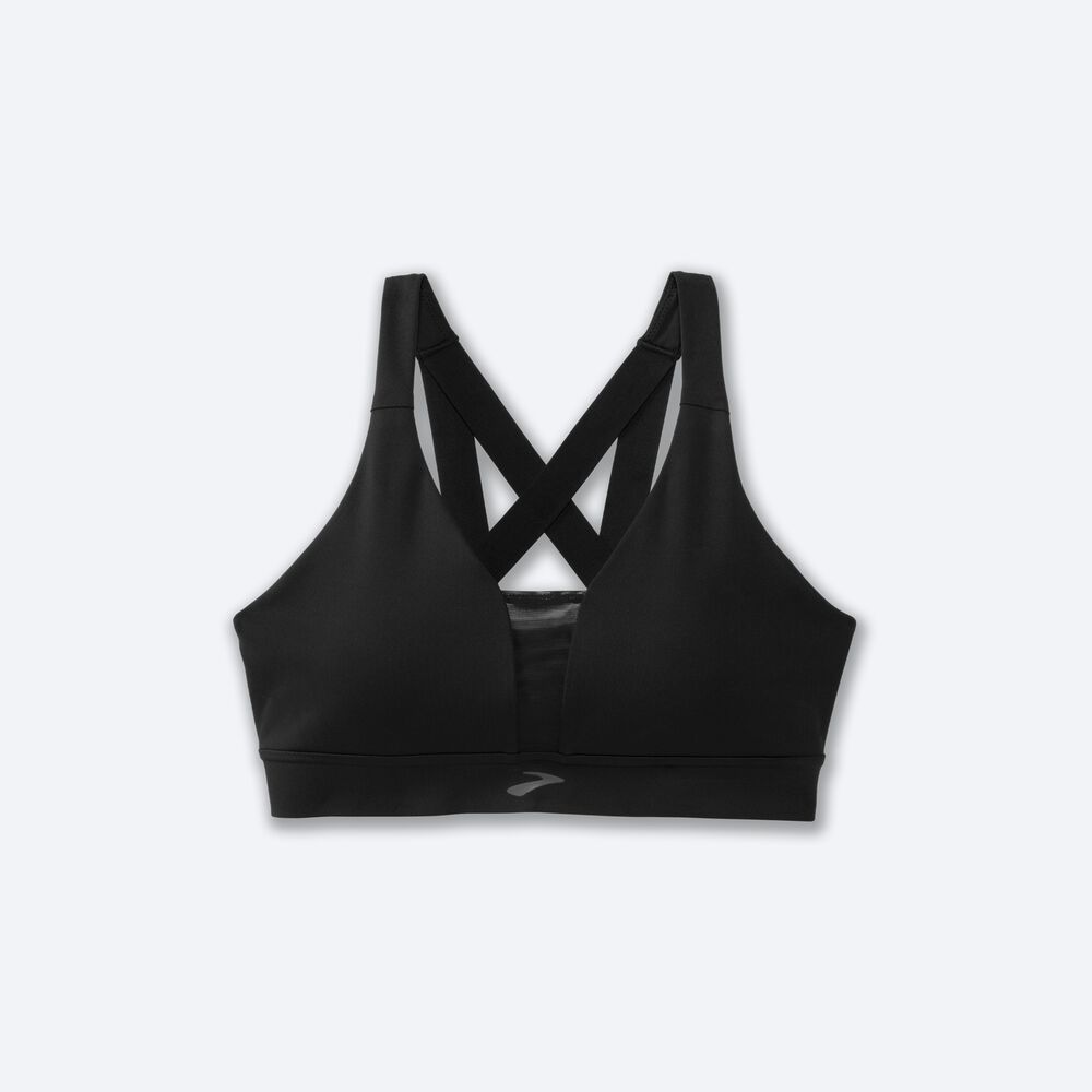 Brooks Drive Plunge Run Bra Sport Bh Dam Svarta | BGA-812935