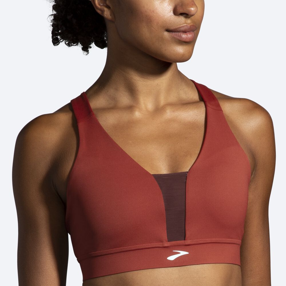 Brooks Drive Plunge Run Bra Sport Bh Dam Koppar/Blå | SRZ-964128