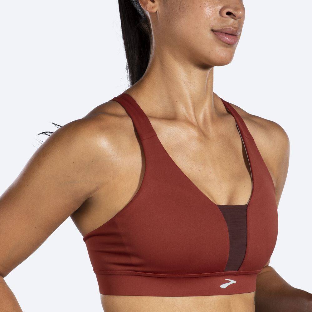 Brooks Drive Plunge Run Bra Sport Bh Dam Koppar/Blå | SRZ-964128