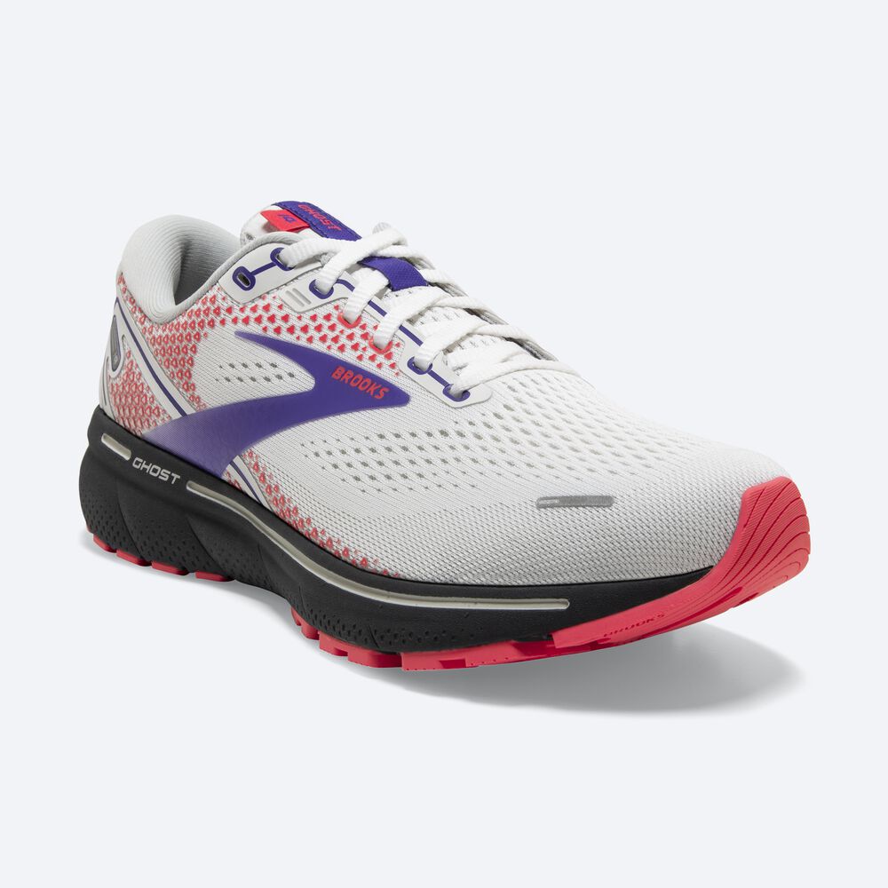 Brooks Ghost 14 Löparskor Dam Vita/Lila/Korall | XAC-910726