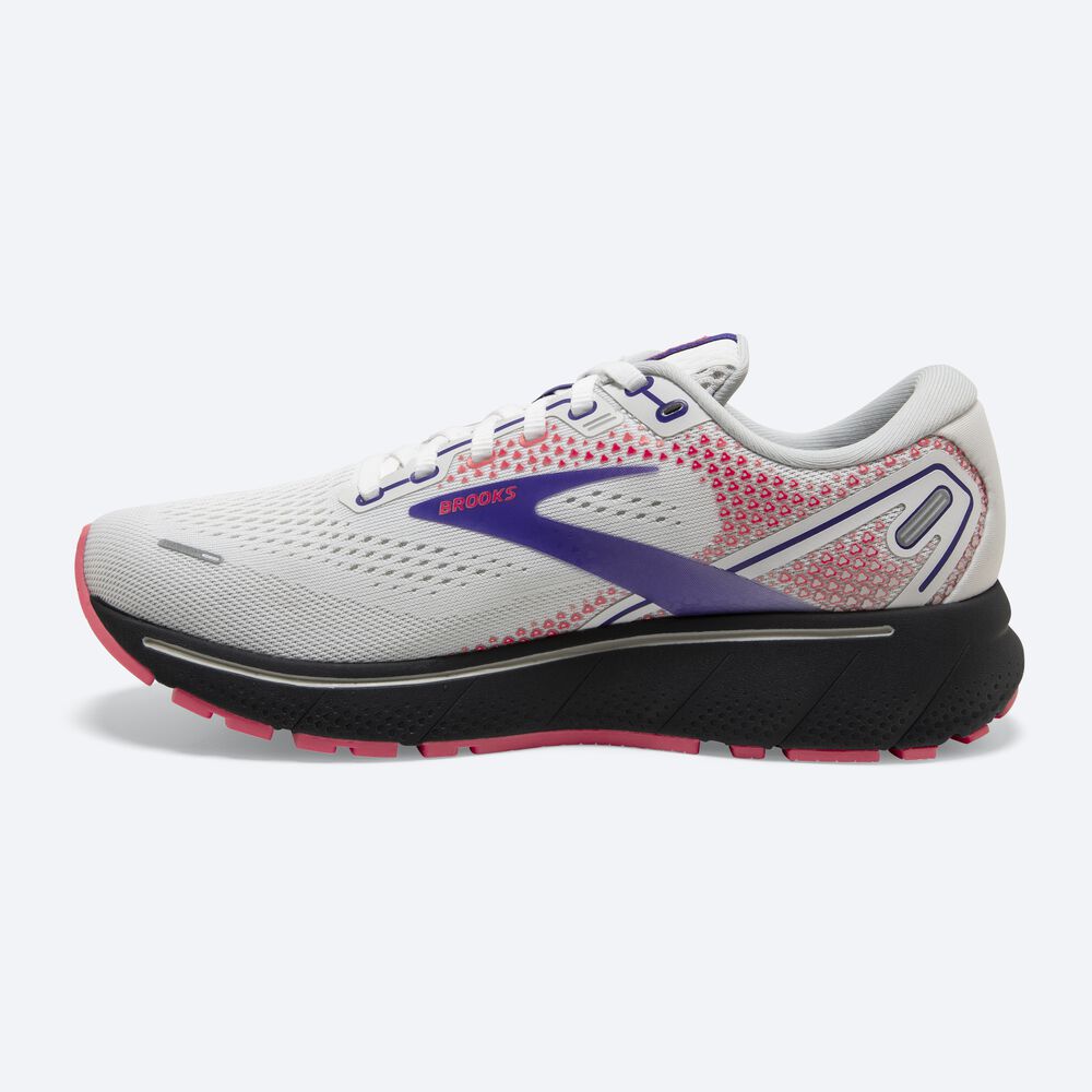 Brooks Ghost 14 Löparskor Dam Vita/Lila/Korall | XAC-910726