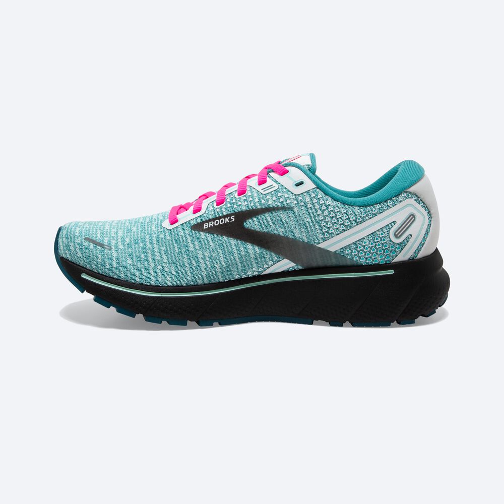 Brooks Ghost 14 Löparskor Dam Vita/Svarta/Blå | WAO-039184